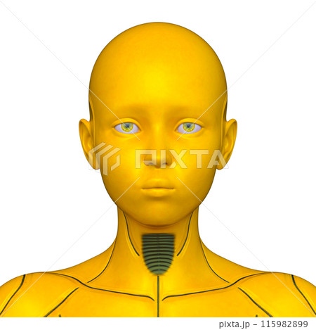 女性サイボーグの顔アップ 女性サイボーグの顔アップ 115982899