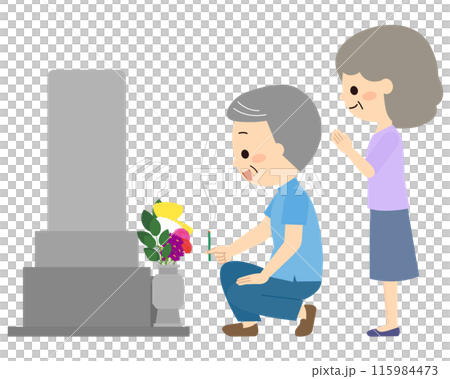 老人上墳時準備上香 115984473