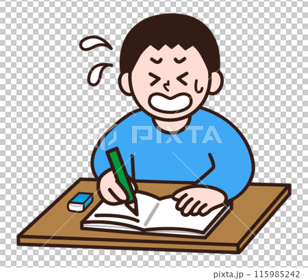 A man who is anxious because he doesn't know the answer 115985242