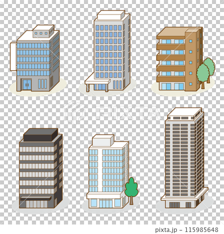 建築物的 3D 向量圖。 115985648