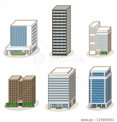 ビルの立体ベクターイラスト. 115985651