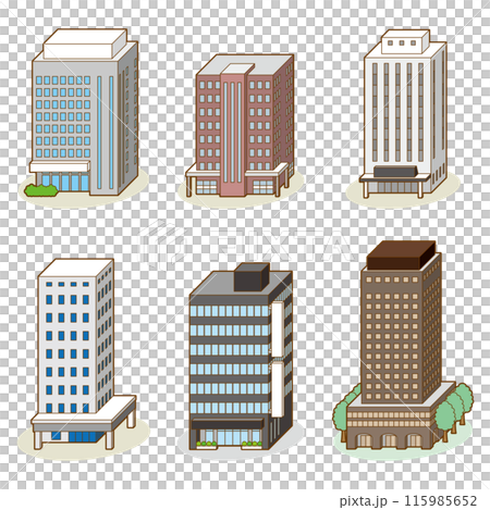 建築物的 3D 向量圖。 115985652