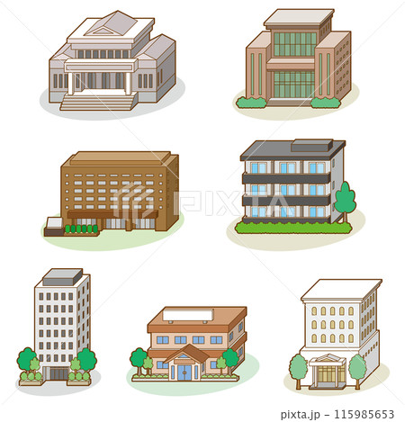 ビルの立体ベクターイラスト. ビルの立体ベクターイラスト. 115985653