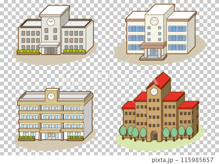 学校の立体ベクターイラスト. 115985657
