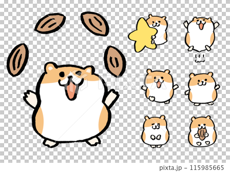 Cute chubby hamster character illustration 115985665