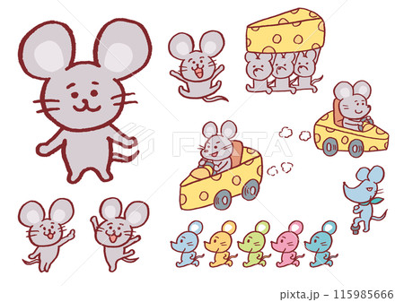 かわいいネズミのキャライラスト 115985666