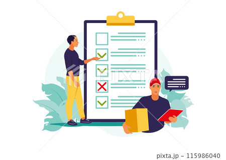 Customs clearance concept. Orders worldwide shipment service agreement. Vector illustration. Flat. 115986040