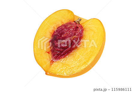 黄金桃のイラスト リアル 白バック 黄金桃のイラスト リアル 白バック 115986111