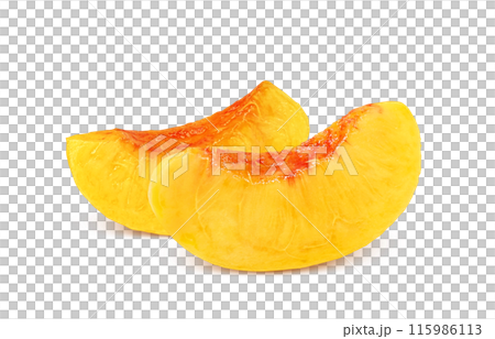 黄金桃のイラスト リアル 白バック 115986113