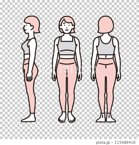 Simple illustration of a woman with correct posture 115986410