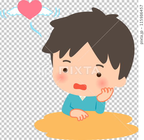 一個男人托著下巴,看起來心不在焉 一個男人托著下巴,看起來心不在焉 115986457