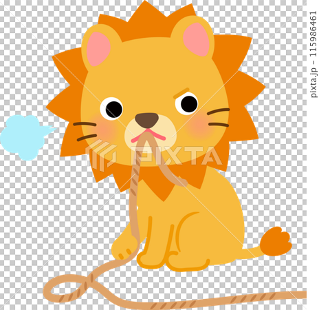 縄張りを作るライオンのキャラクター 縄張りを作るライオンのキャラクター 115986461