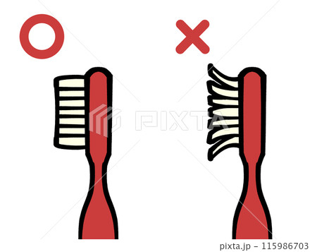 歯ブラシの買い替え時イラスト素材 115986703