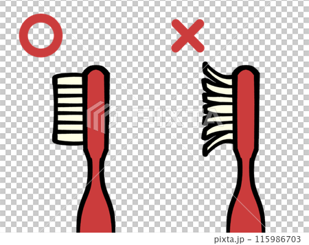 歯ブラシの買い替え時イラスト素材 115986703