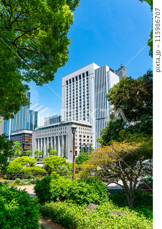 【東京都】日比谷公園から見える周辺のビル群 【東京都】日比谷公園から見える周辺のビル群 115986707