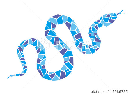 年賀状素材 巳年のモザイクイラスト 年賀状素材 巳年のモザイクイラスト 115986785