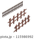 Vector wooden fence over the white background 115986992