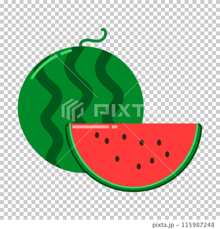 大きなスイカのイラスト 115987248