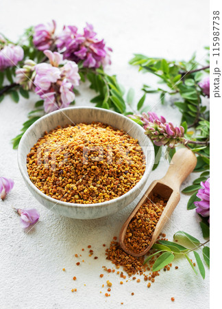 Healthy bee pollen grains Healthy bee pollen grains 115987738
