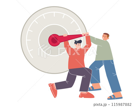 Two man pull gauge meter modify increase to get better rate measurement performance 115987882