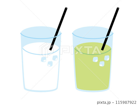 白い飲み物と緑色の飲み物 115987922