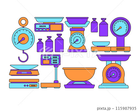 various scale weight measurement kilogram weigher equipment store tool 115987935