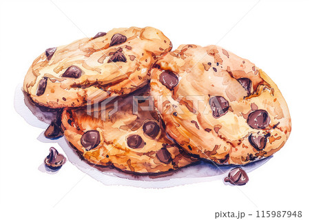 クッキーの水彩画風イラスト「AI生成画像」 クッキーの水彩画風イラスト「AI生成画像」 115987948