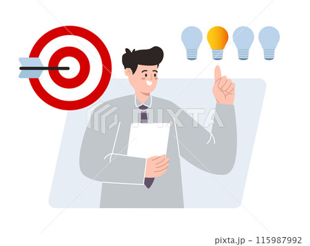 Smart goal settings specific measurable achievable relevant time-based man select alternative idea 115987992