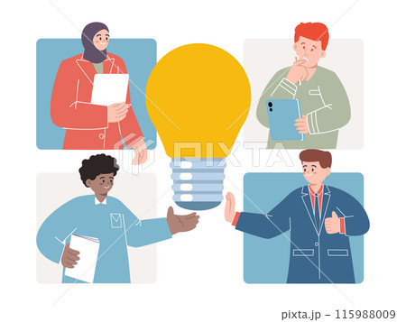fgd focus group discussion team discuss idea light bulb brainstorm 115988009