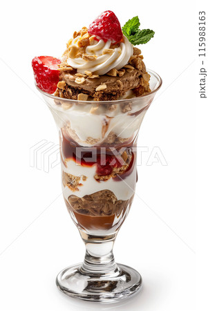 白背景にパフェ「AI生成画像」 白背景にパフェ「AI生成画像」 115988163