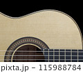 Close up of a Classical Guitar in Black Background 115988784