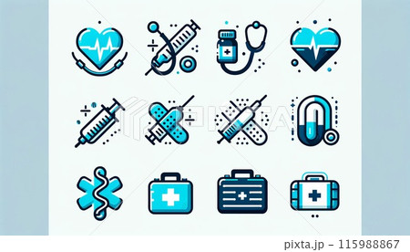 医療アイコンセット 115988867