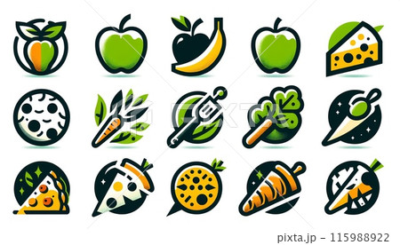グリーンフードアイコンコレクション グリーンフードアイコンコレクション 115988922