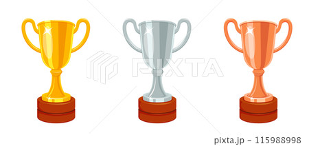 Set of winners' cups. Prizes for first, second and third place. Prize winner in competitions 115988998