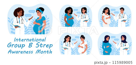International Group B Strep Awareness Month. Vector template for banner, greeting card, poster. 115989005
