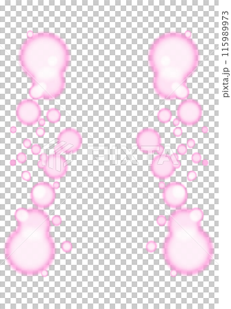 左右にポワポワしたピンク色の光のフレームエフェクトイラスト 115989973