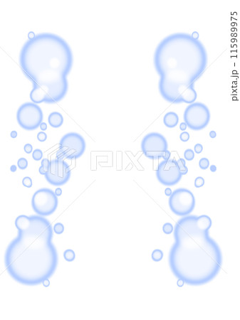 左右にポワポワした青色の光のフレームエフェクトイラスト 115989975