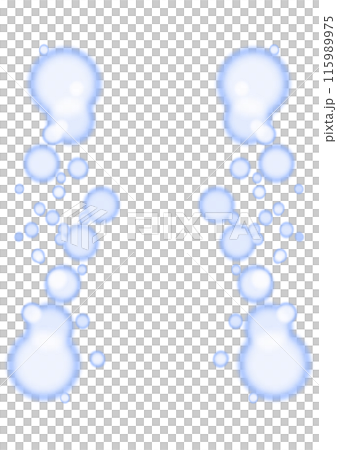 左右にポワポワした青色の光のフレームエフェクトイラスト 115989975