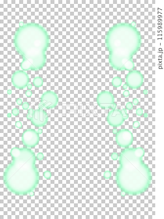 左右にポワポワした緑色の光のフレームエフェクトイラスト 左右にポワポワした緑色の光のフレームエフェクトイラスト 115989977