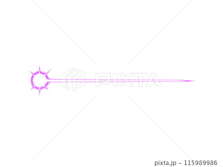 紫色の光源から一筋のビームが出ているイラスト 115989986