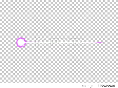 紫色の光源から一筋のビームが出ているイラスト 115989986