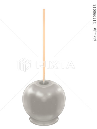 グレーなツヤツヤなりんご飴のイラスト 115990018