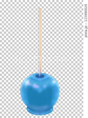 Illustration of a shiny blue candy apple Illustration of a shiny blue candy apple 115990020