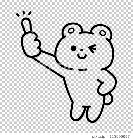 いいね！する可愛いクマ・線画 115990097