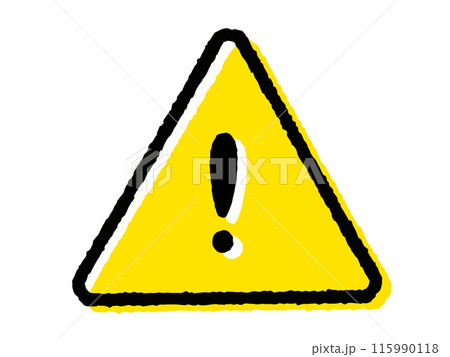 注意マーク(三角・角丸) 手描きアイコン 注意マーク(三角・角丸) 手描きアイコン 115990118