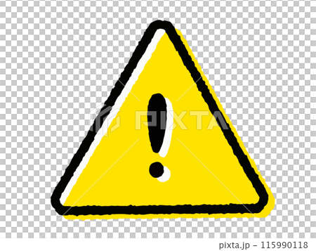 注意マーク(三角・角丸) 手描きアイコン 注意マーク(三角・角丸) 手描きアイコン 115990118