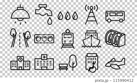Set of 15 infrastructure icons. 115990412