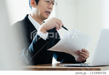 説明する士業の男性 説明する士業の男性 115990556