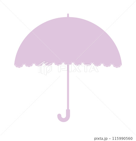 シンプルでかわいいレースの紫色の日傘･傘のアイコン - 晴雨兼用･日よけ･熱中症予防のイメージ素材 115990560