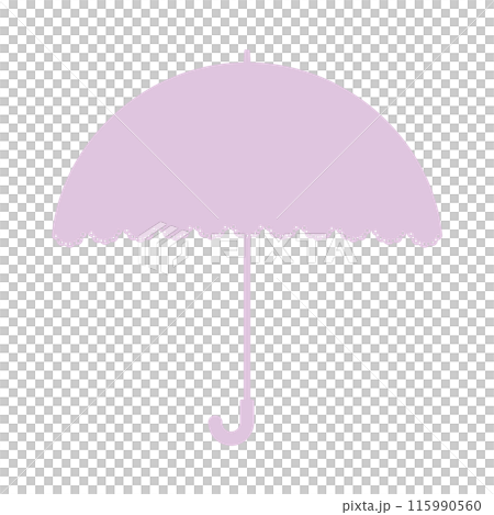 シンプルでかわいいレースの紫色の日傘･傘のアイコン - 晴雨兼用･日よけ･熱中症予防のイメージ素材 115990560
